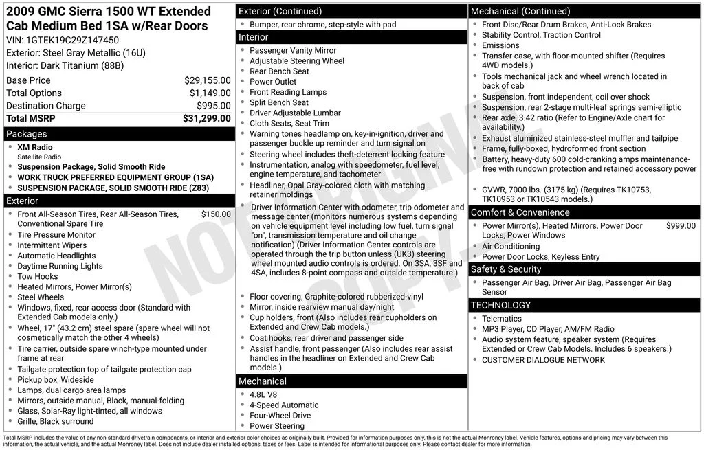 Used 2009 Gray GMC Work Truck image 2