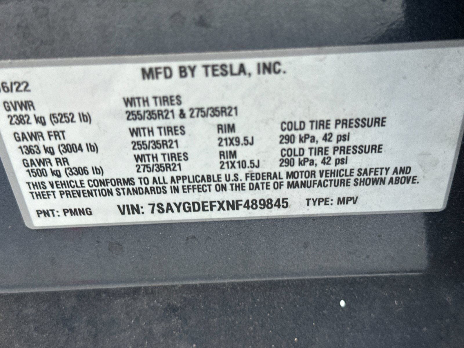 Used 2022 Gray Tesla Performance image 26
