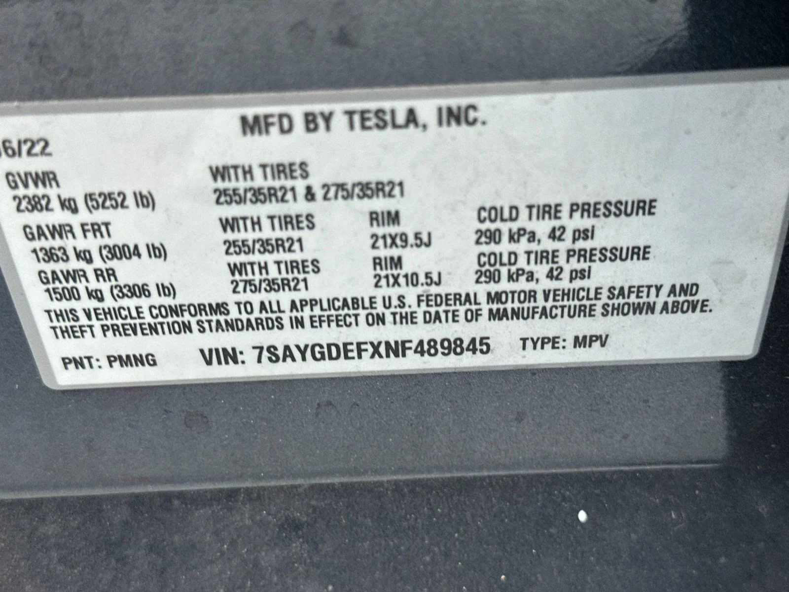 Used 2022 Gray Tesla Performance image 26