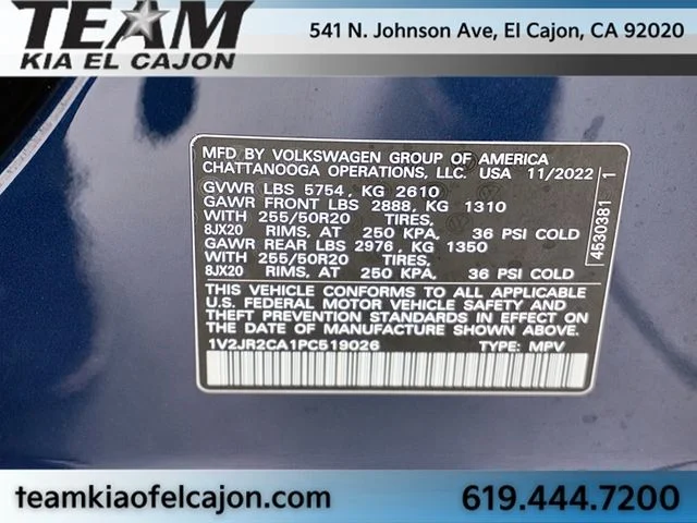 Used 2023 Blue Volkswagen 3.6L V6 SE w/Technology image 37