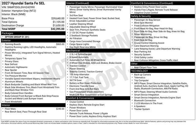 New 2027 Gray Hyundai SEL image 13