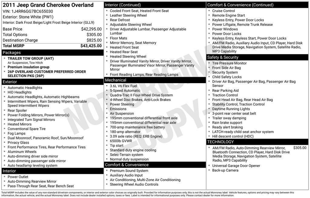 Used 2011 White Jeep Overland image 9