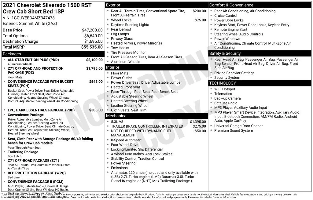 Used 2021 SUMMIT WHITE Chevrolet RST image 46