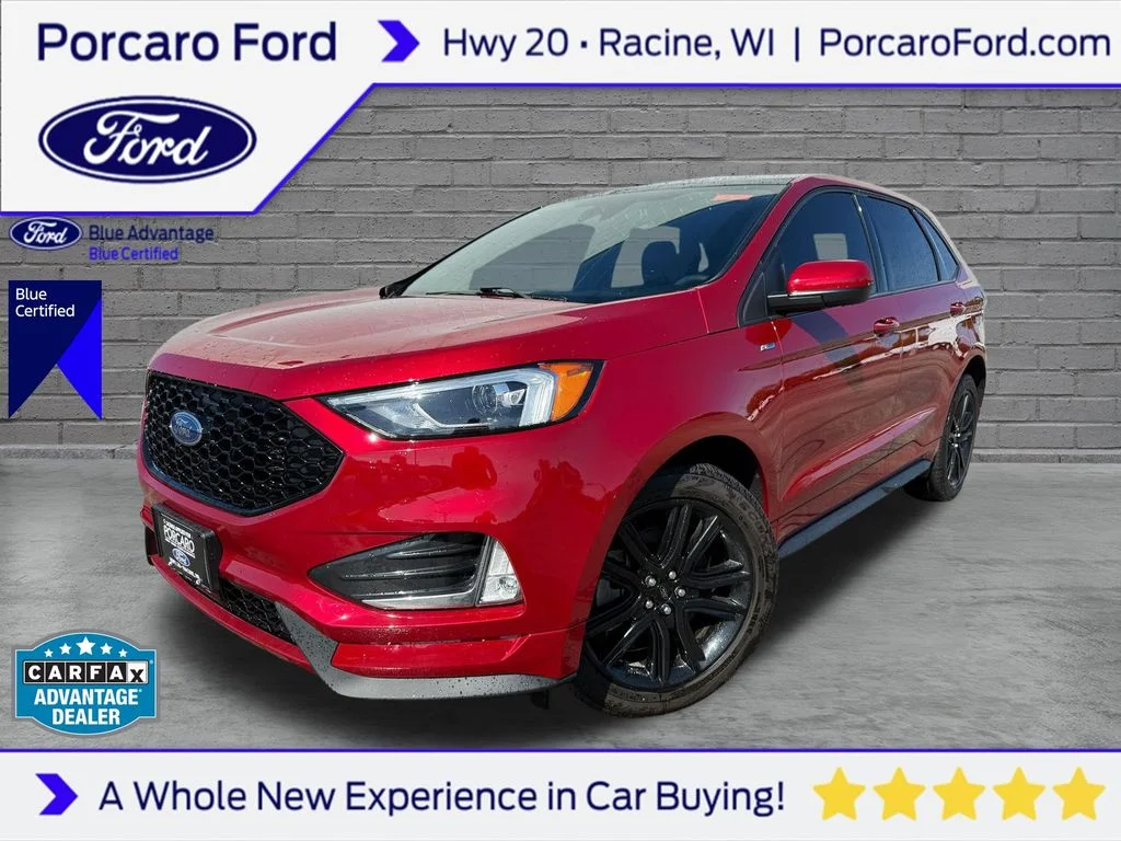 Certified Used 2024 Rapid Red Metallic Tinted Clearcoat Ford ST Line image 1