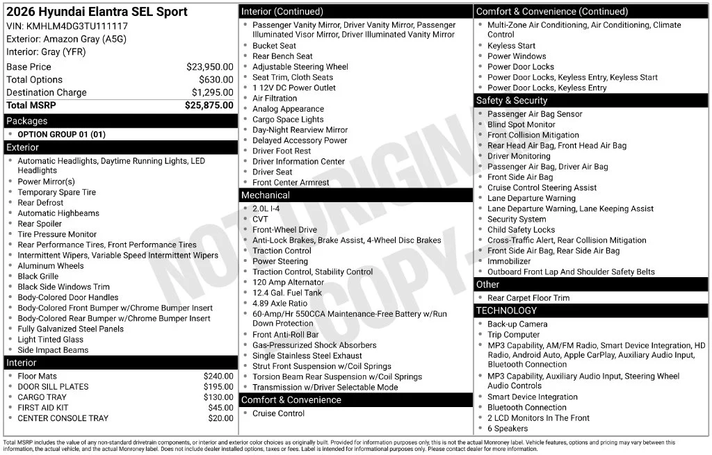 Used 2026 Gray Hyundai SEL Sport image 16