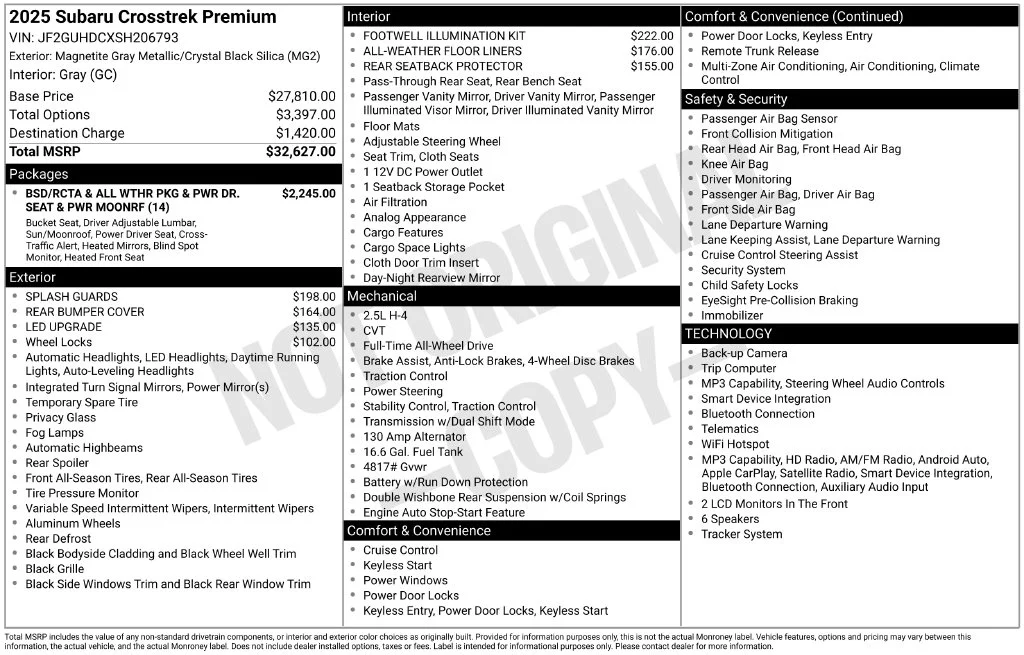 Used 2025 Gray Subaru Premium image 7