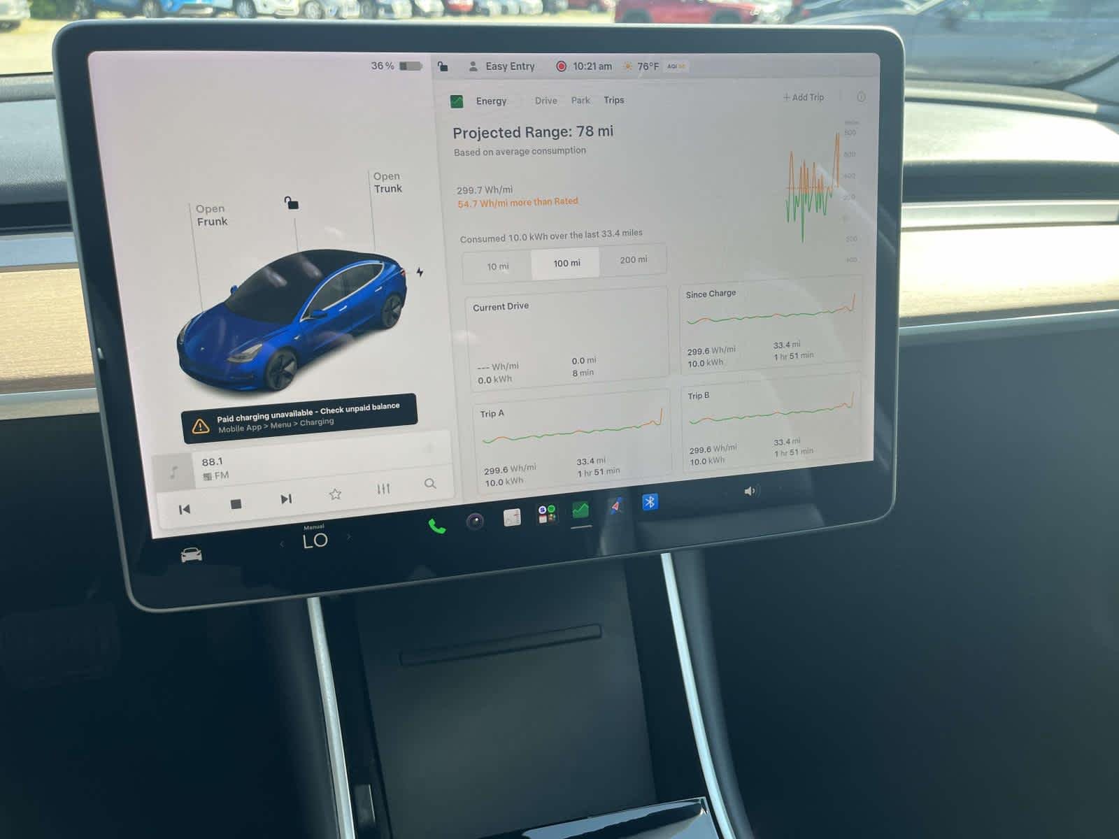 Used 2018 Deep Blue Metallic Tesla Long Range Battery image 3