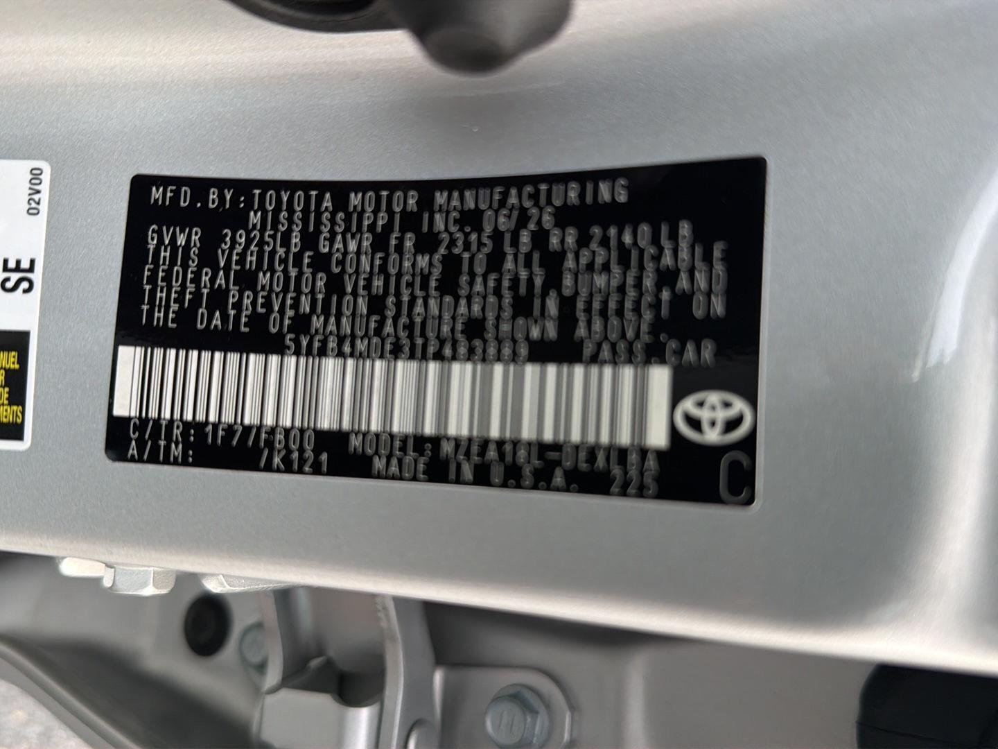 New 2026 Classic Silver Metallic Toyota LE image 33