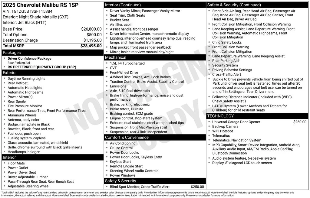 Used 2025 Black Chevrolet RS image 6