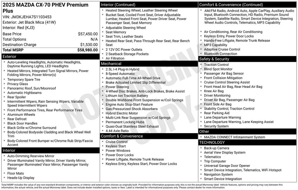 Certified Used 2025 Black Mazda Premium Plus image 3