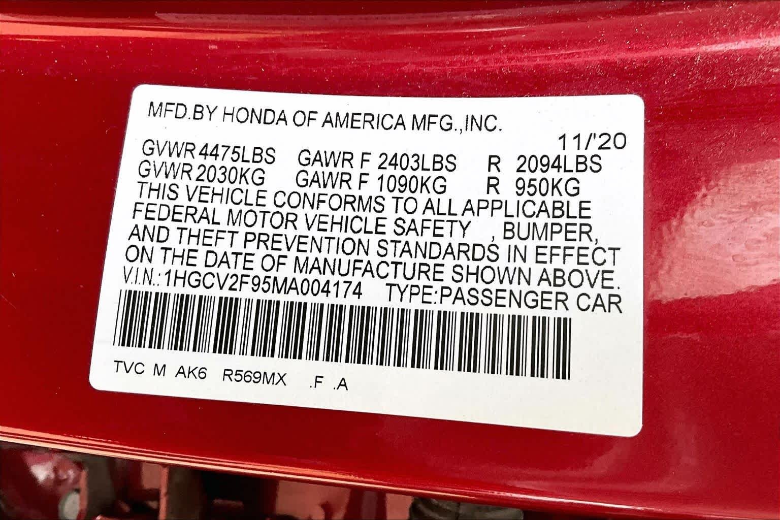 Used 2021 Radiant Red Metallic Honda Touring image 35
