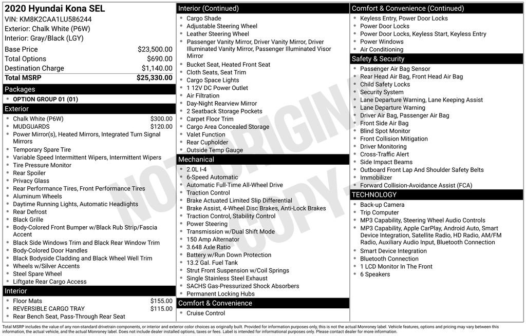 Used 2020 White Hyundai SEL image 6