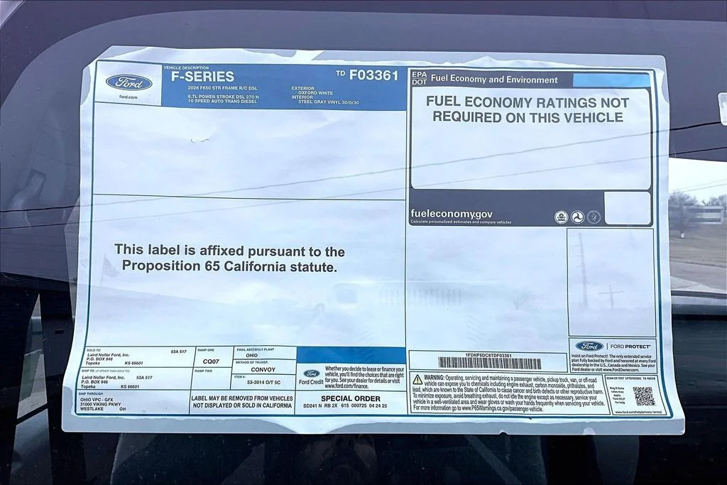New 2026 Oxford White Ford F-650 Diesel Straight Frame image 13