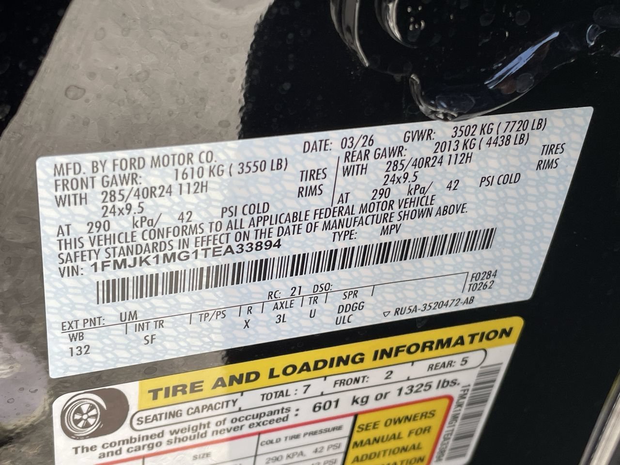 New 2026 Agate Black Metallic Ford Platinum image 35