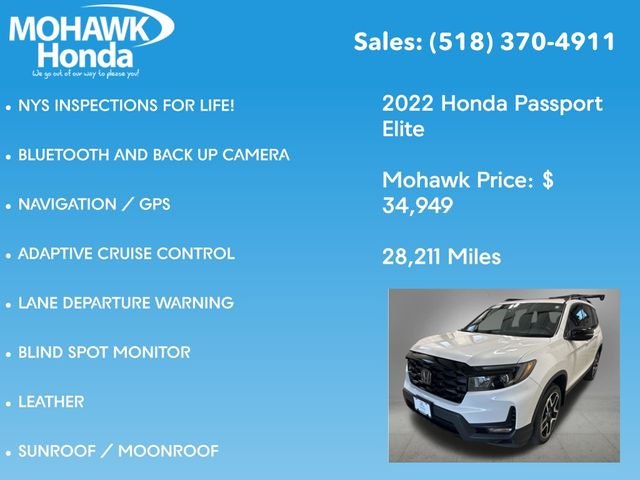 Certified Used 2022 Platinum White Pearl Honda Elite image 8