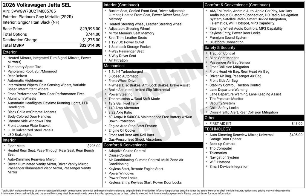 Certified Used 2026 Gray Volkswagen 1.5T SEL image 12