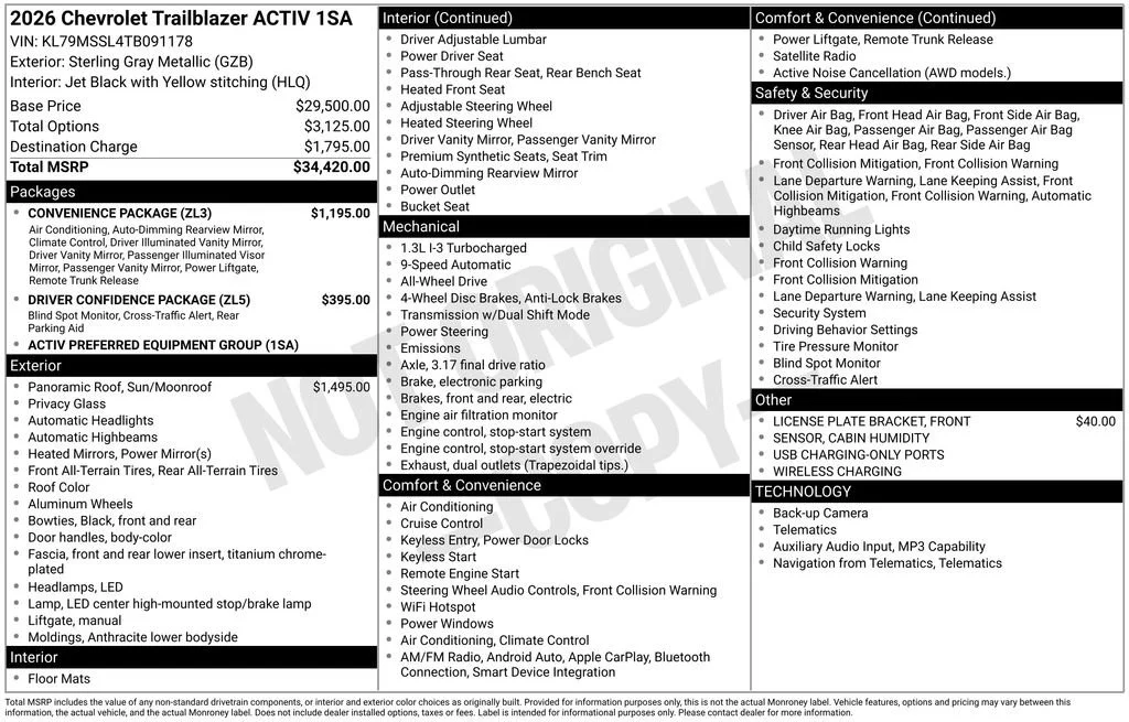 2026 Chevrolet Trailblazer Activ AWD's photo