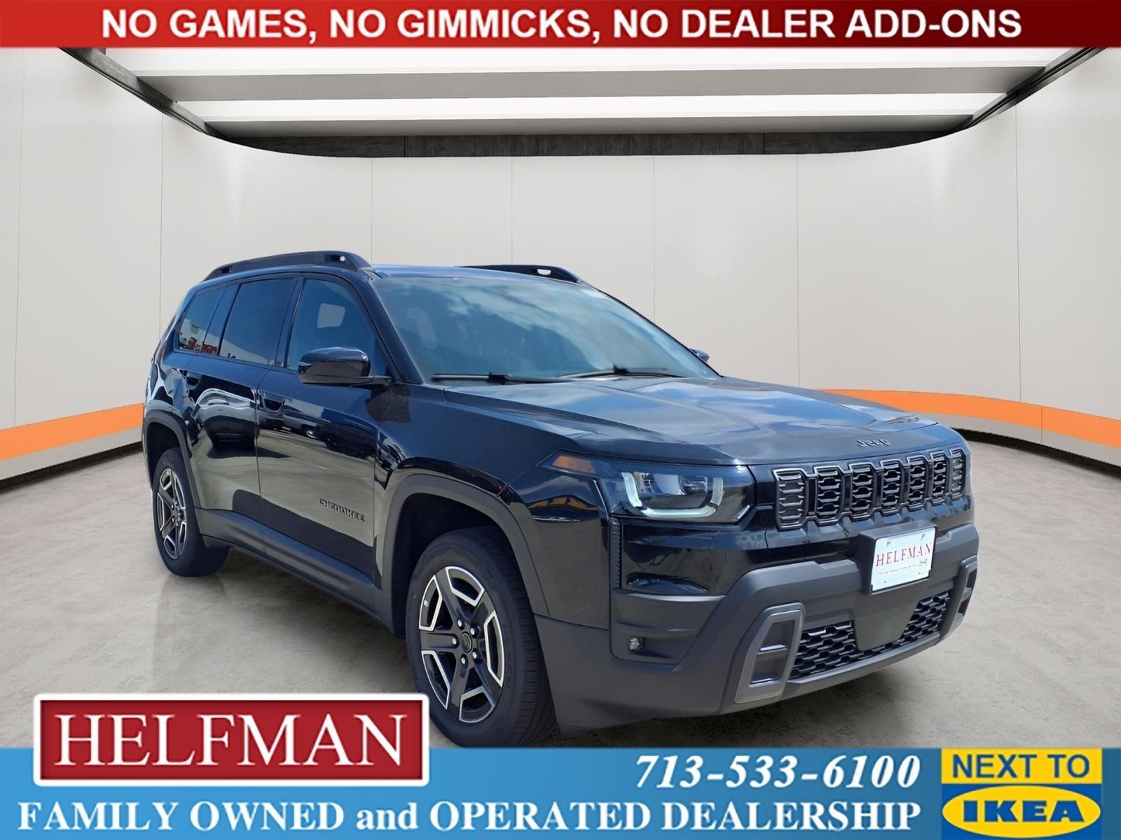 New 2026 Diamond Black Crystal Pearl-Coat Exterior Paint Jeep Laredo image 1