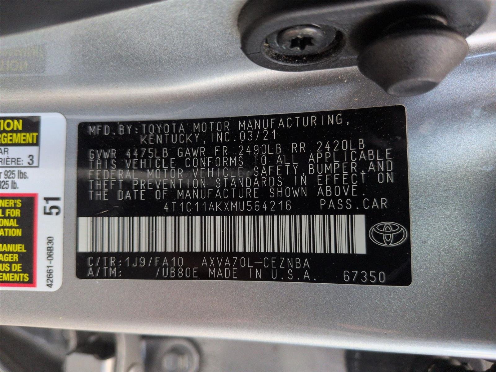 Used 2021 Celestial Silver Metallic Toyota LE image 39