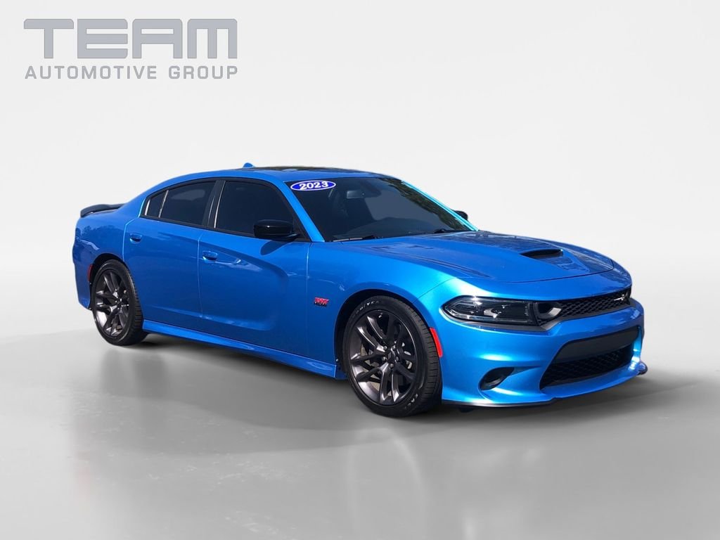 Certified Used 2023 Blue Dodge R/T Scat Pack image 1