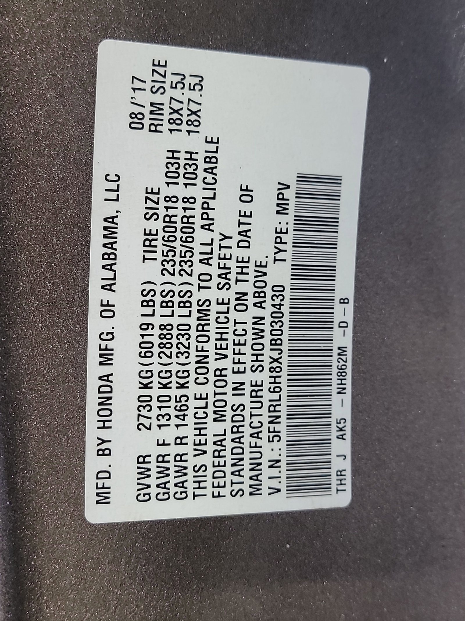 Used 2018 Modern Steel Metallic Honda Touring image 32