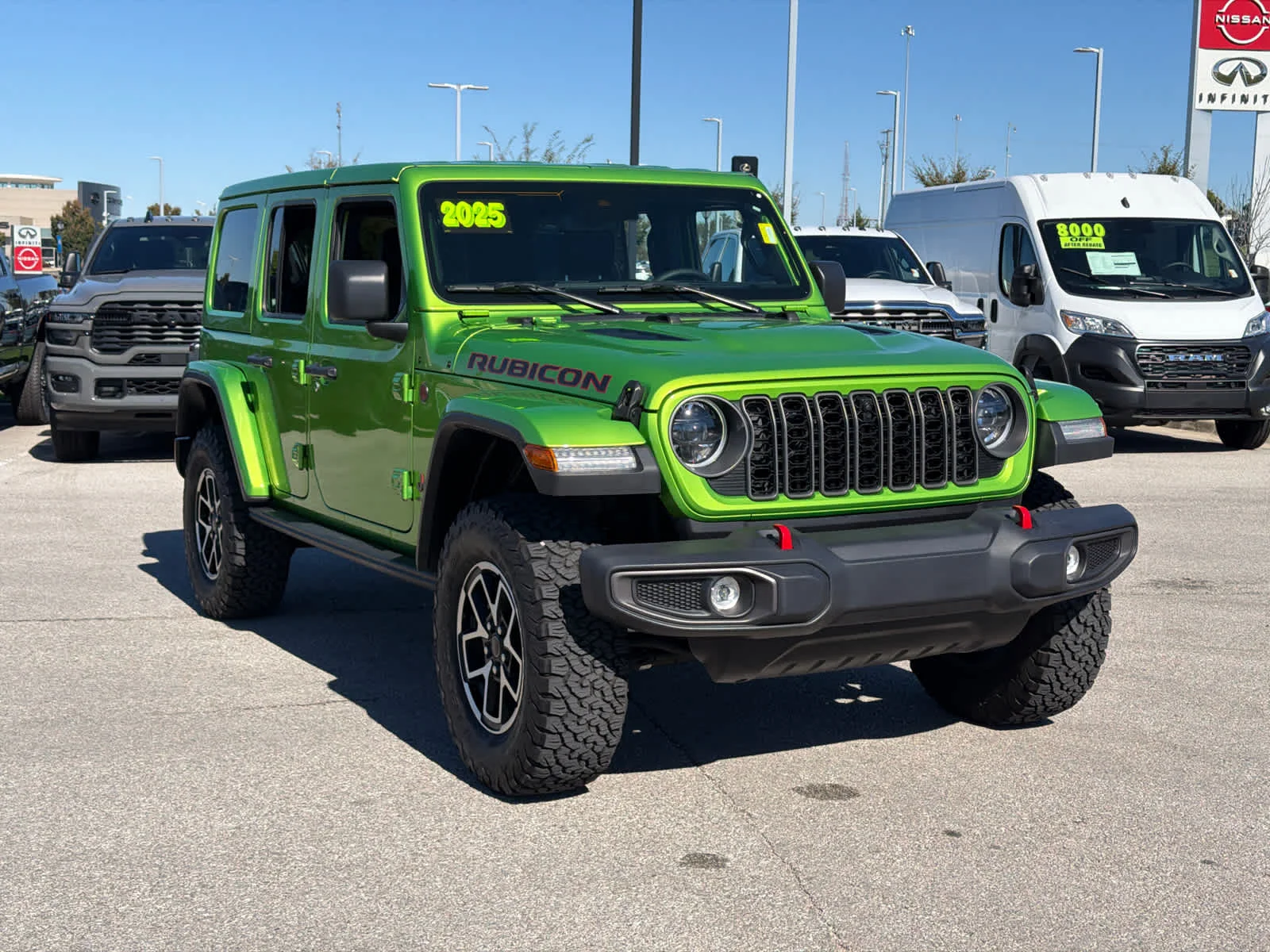 Used 2025 Jeep Wrangler 4-Door Rubicon with VIN 1C4PJXFG5SW587157 for sale in Kansas City