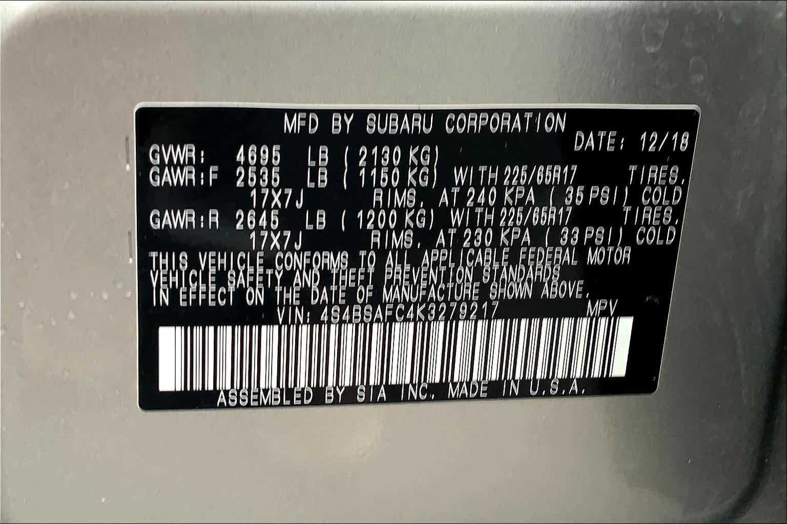 Used 2019 Tungsten Metallic Subaru Premium image 34