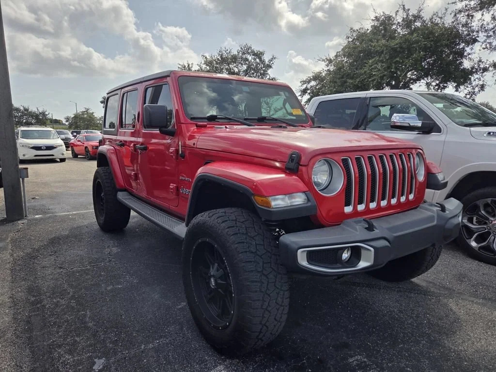 Used 2019 Firecracker Red Clearcoat Jeep Sahara image 2