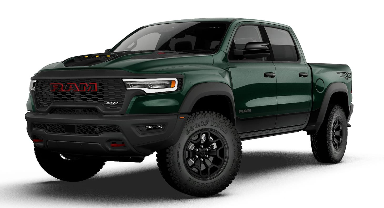 New 2027 Serrano-Green Metallic Paint RAM TRX image 1
