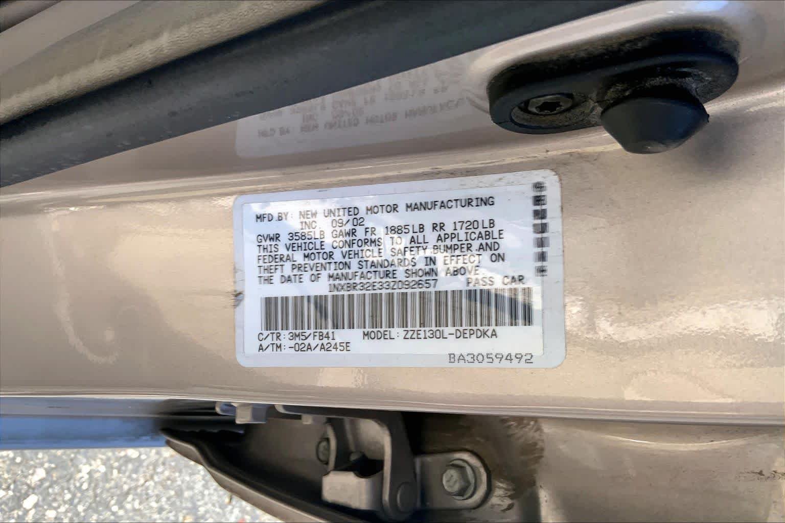 Used 2003 Sandrift Metallic Toyota CE image 26