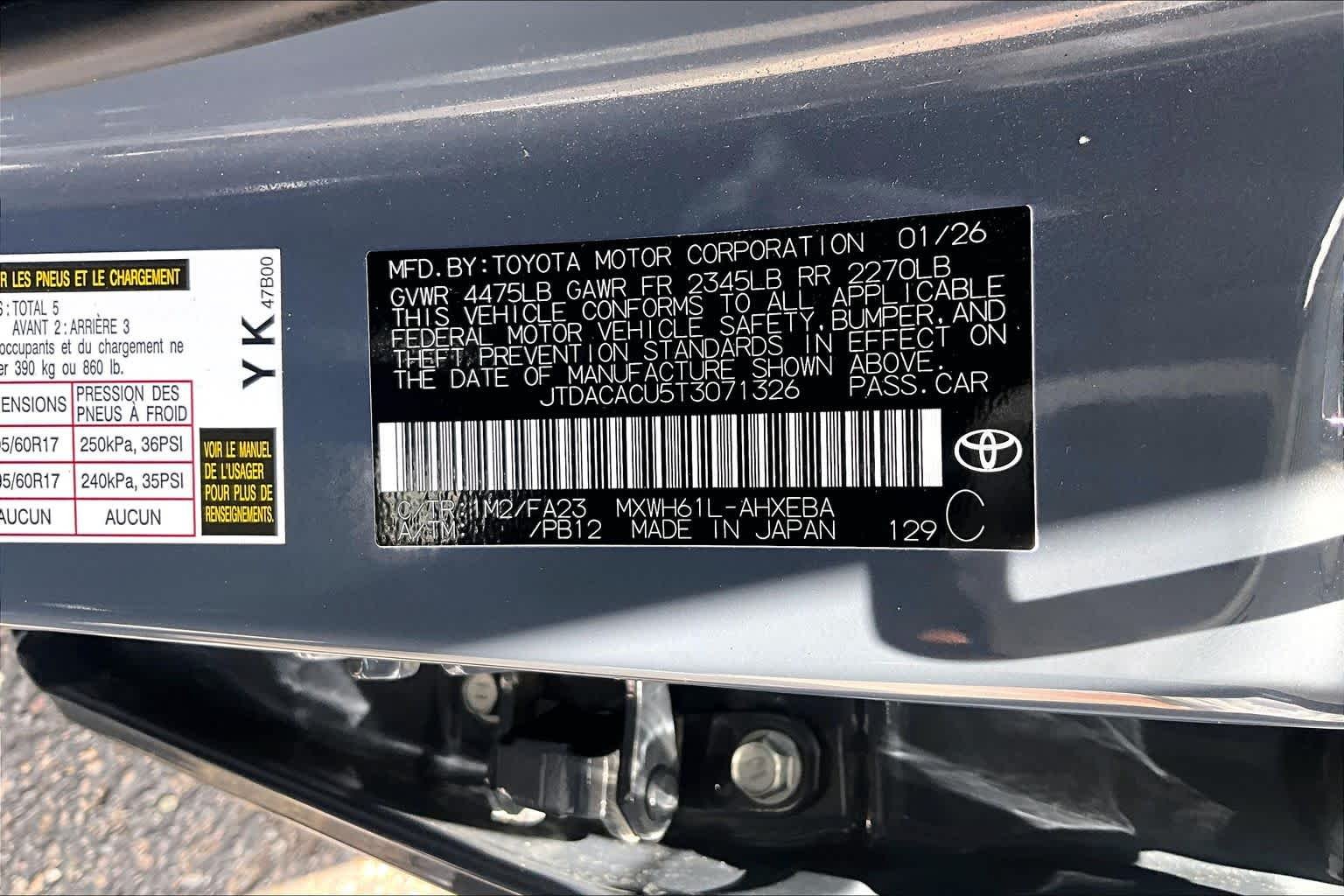 Used 2026 Guardian Gray Toyota SE image 33