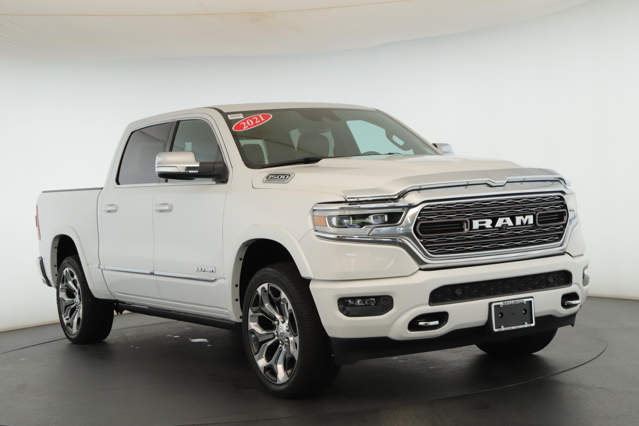 Used 2021 Ivory White Tri-Coat Pearlcoat Ram Limited 4x4 Crew Cab 5