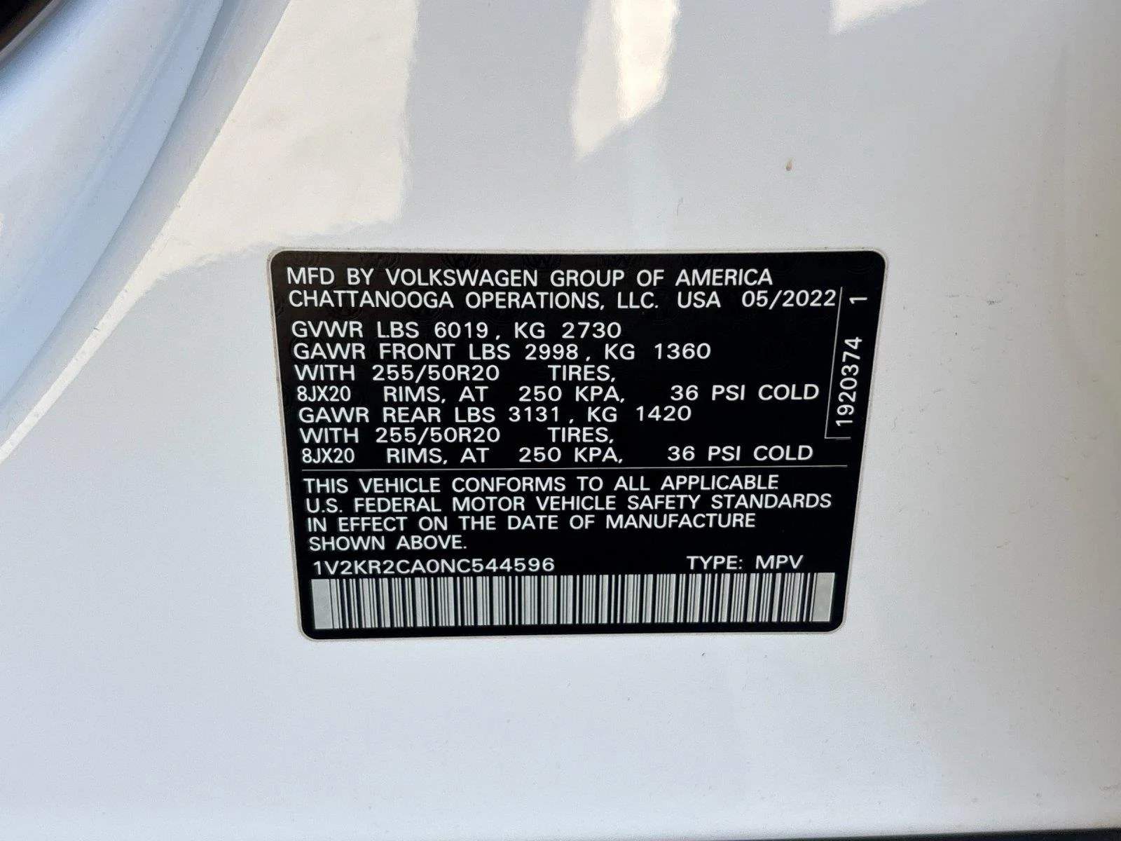 Used 2022 Pure White Volkswagen 3.6L V6 SE w/Technology image 11