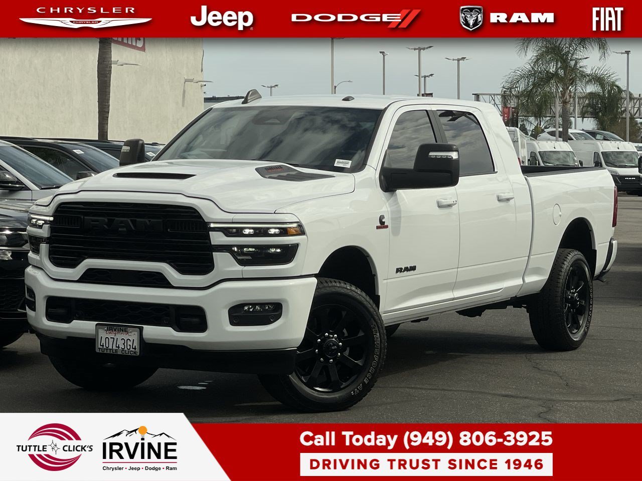 Used 2025 Bright White Clearcoat Ram Laramie image 1