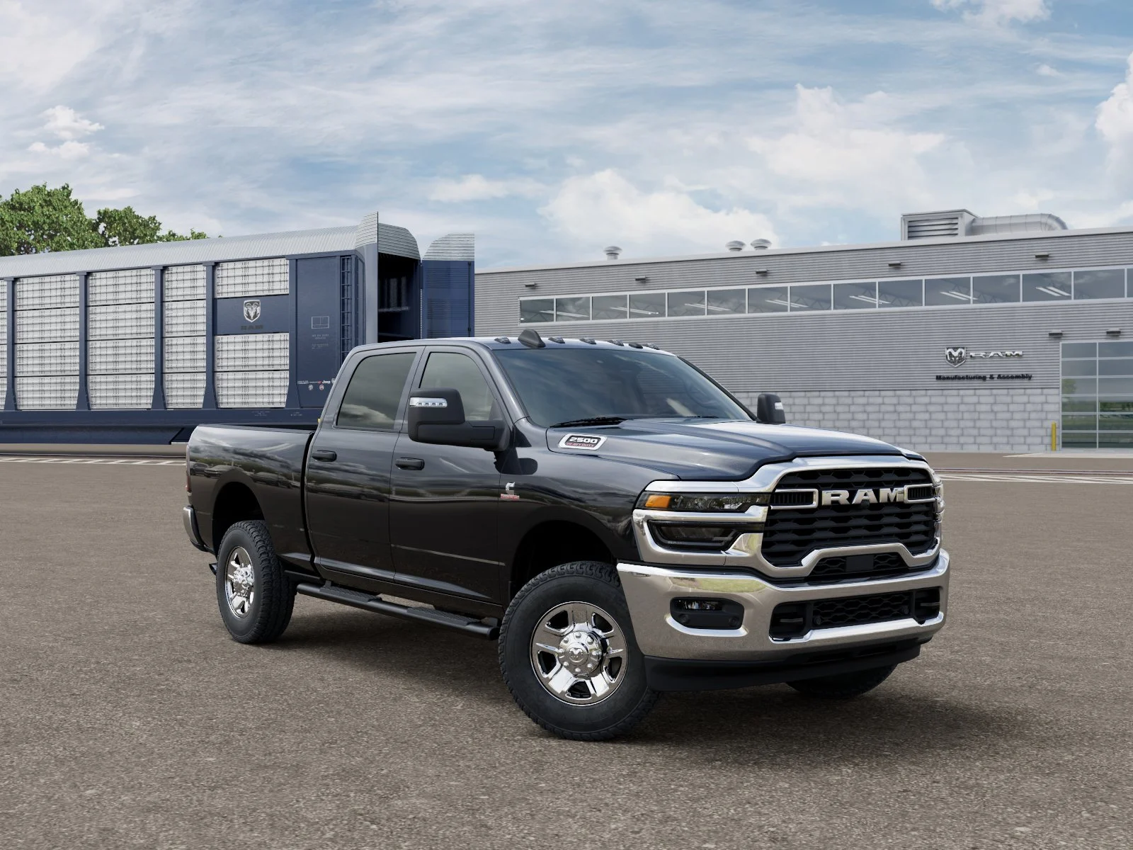 New 2026 Diamond Black Crystal Pearl-Coat Exterior Paint RAM TRADESMAN image 3