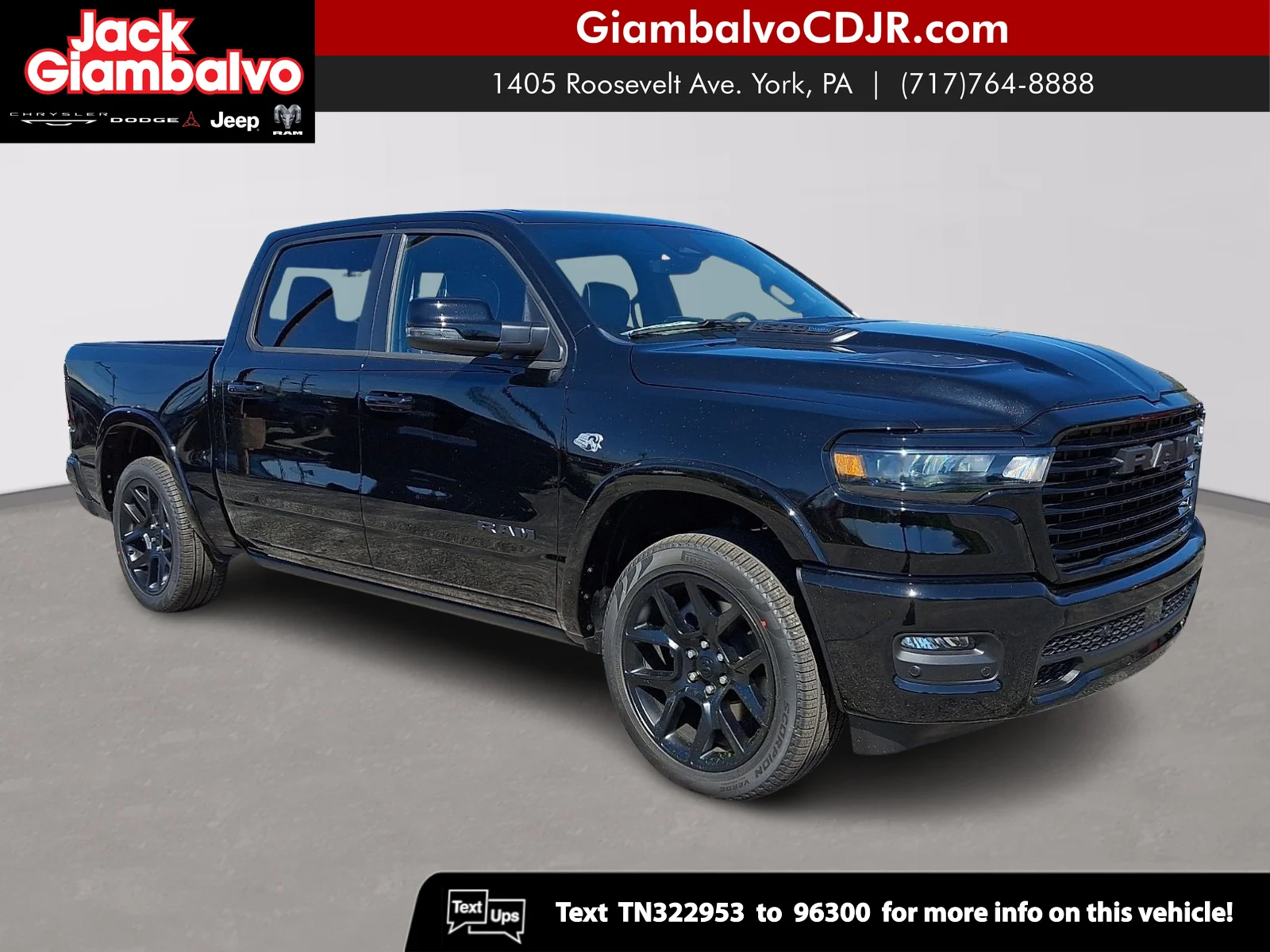 New 2026 Diamond Black Crystal Pearl-Coat Exterior Paint RAM Laramie image 1