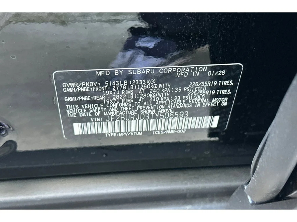 New 2026 CRYSTAL BLACK SILICA Subaru Touring XT image 26