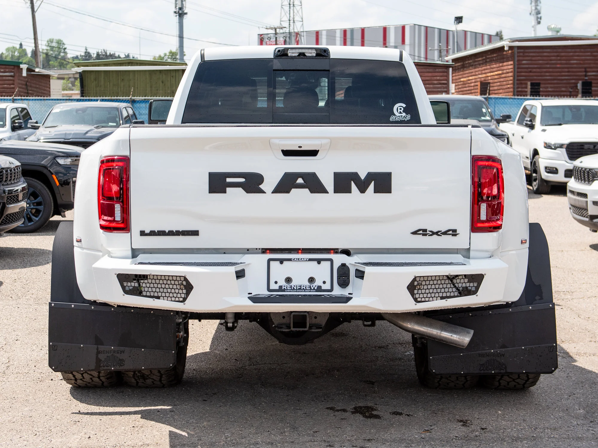 New 2026 White RAM Laramie* Mega Cab, 2 Inch Lift, 35 Inch Tires, Trigger Industries Bumper image 8