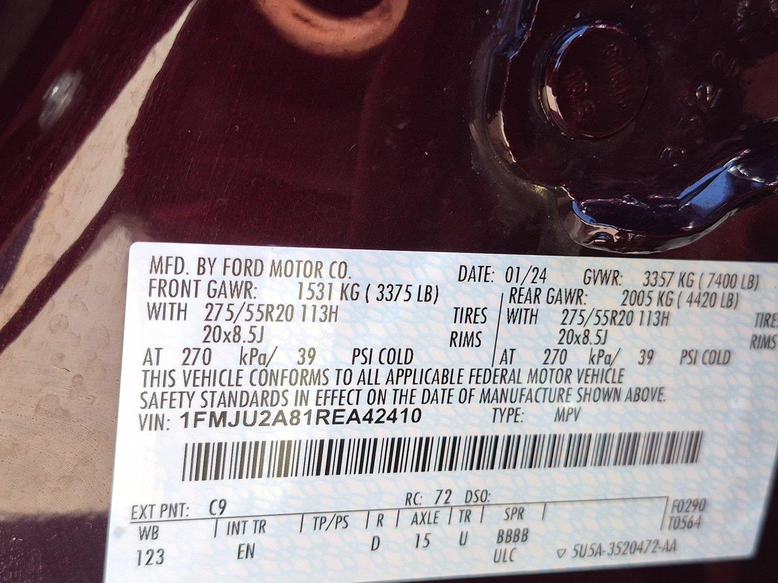 Used 2024 Jewel Red Metallic Tinted Clearcoat Ford Limited image 41