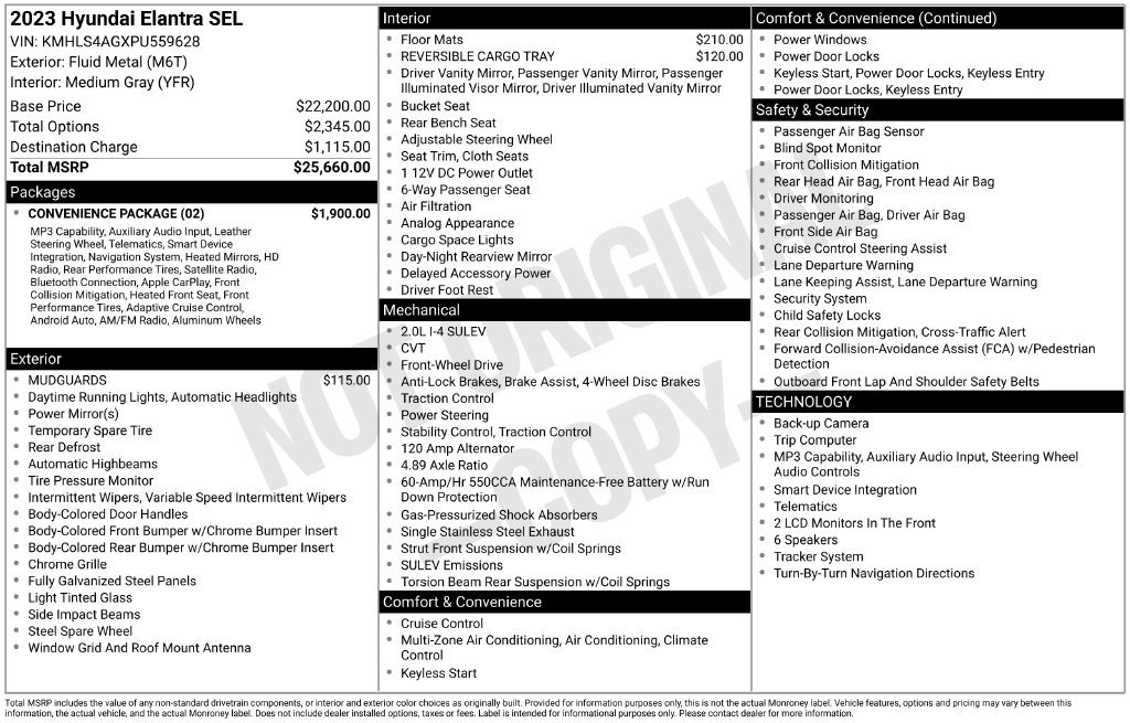 Used 2023 Silver Hyundai SEL image 5
