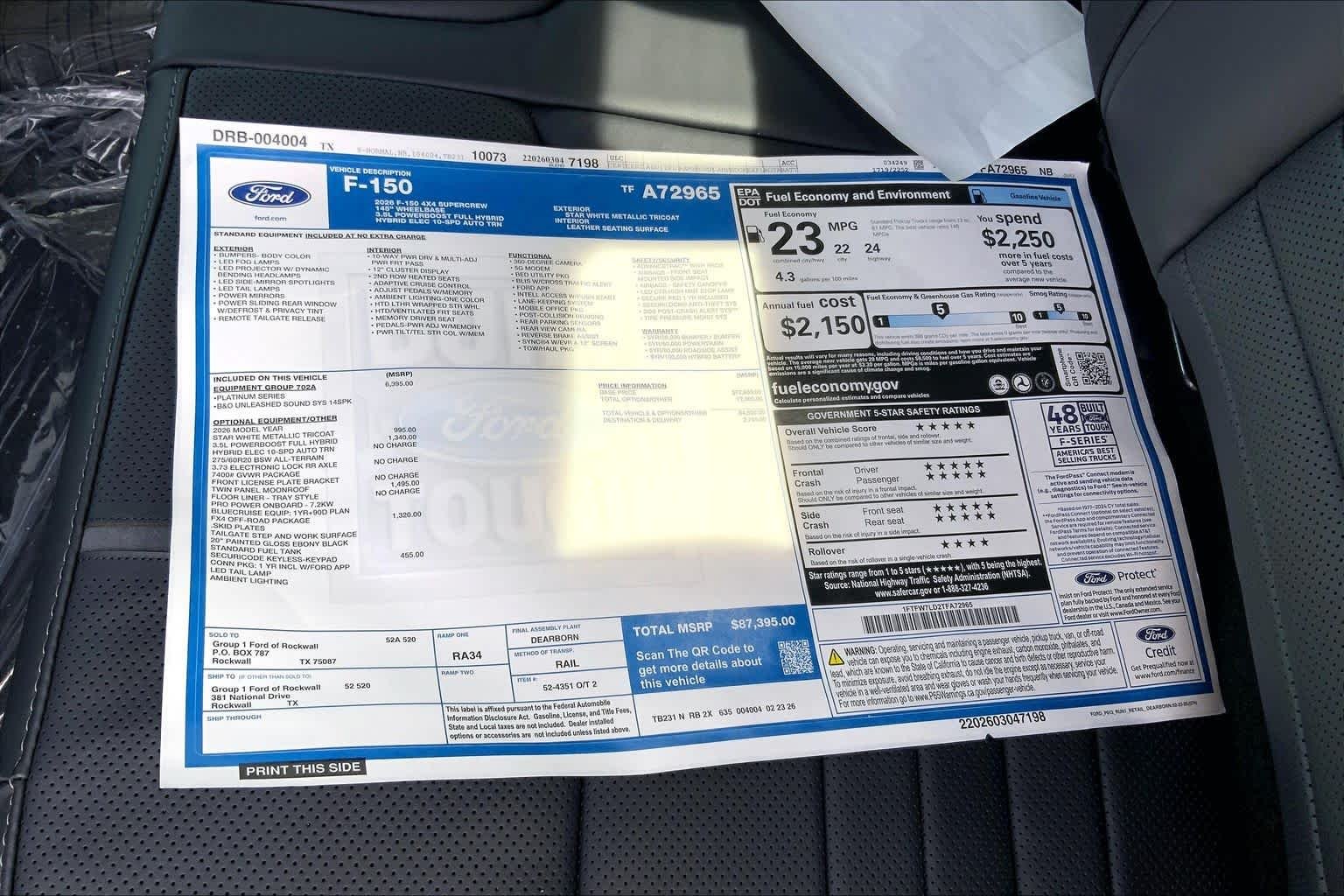 New 2026 Star White Metallic Tri-Coat Ford Platinum® image 20