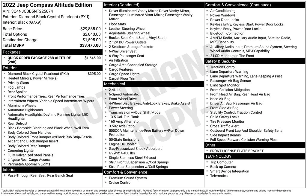 Used 2022 Black Jeep Altitude image 2