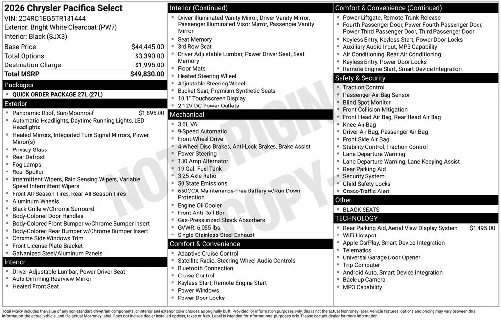 New 2026 Bright White Clear-Coat Exterior Paint Chrysler Select image 5