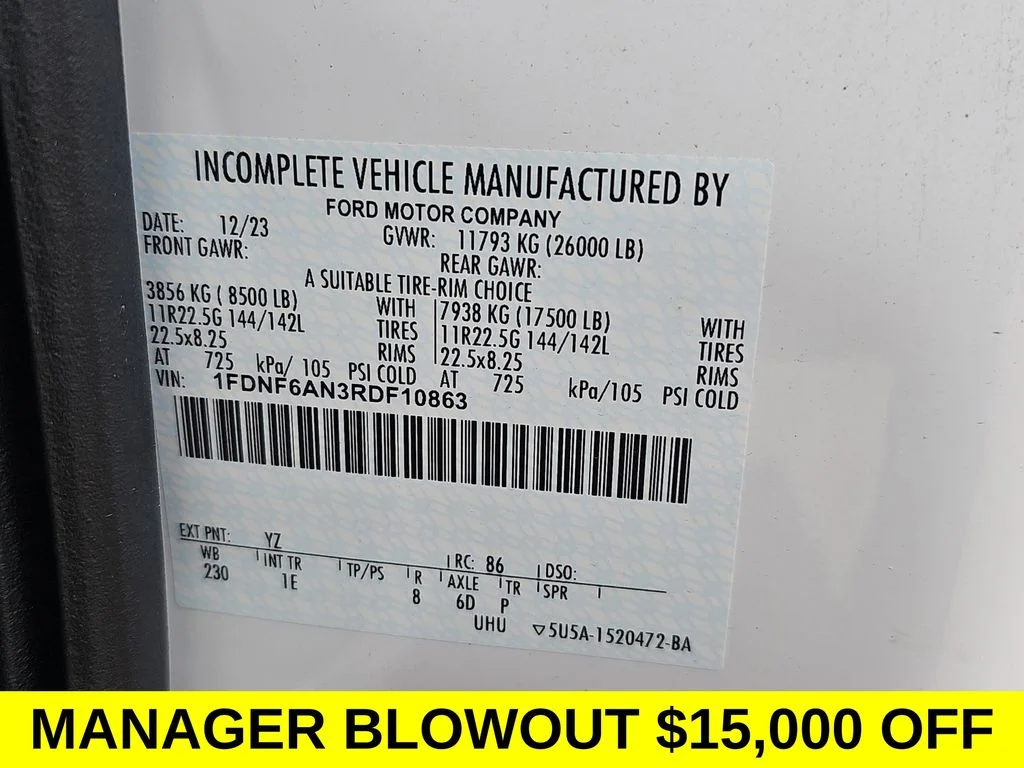 New 2024 Oxford White Ford F-650 SD Gas Straight Frame image 43
