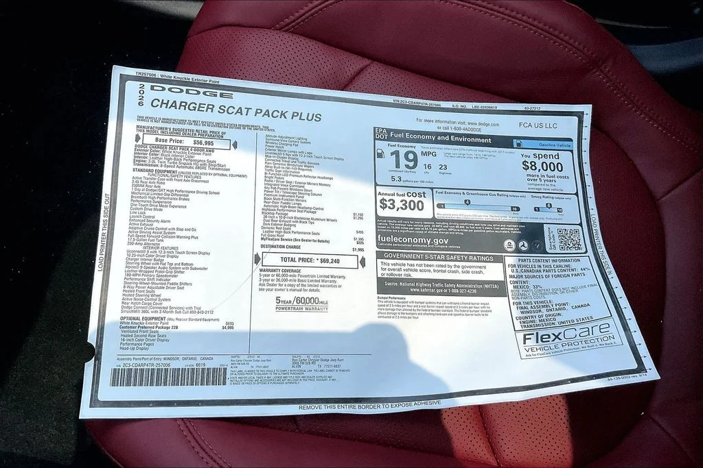 New 2026 Dodge Charger R/T Scat Pack 4D Sedan