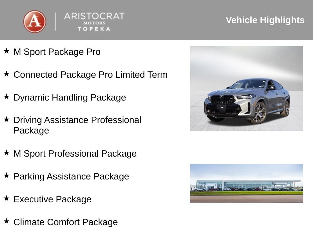 Used 2026 BMW X6 M60i with VIN 5UX43EX04T9234717 for sale in Kansas City