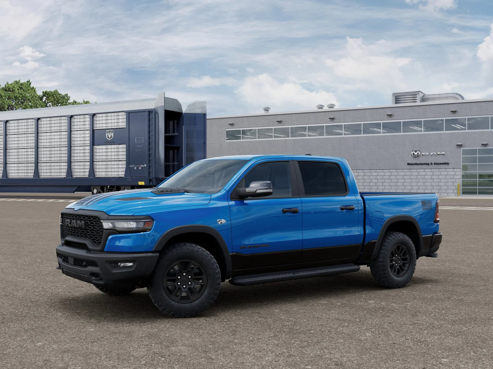 New 2026 Hydro Blue Pearl-Coat Exterior Paint RAM Rebel image 1