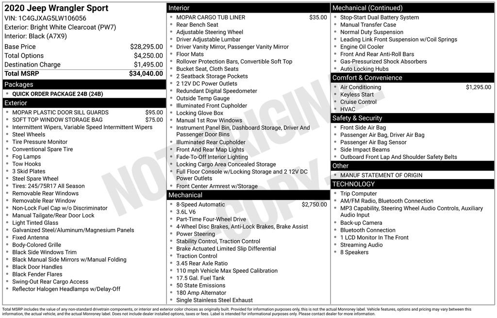 Used 2020 White Jeep Sport image 26