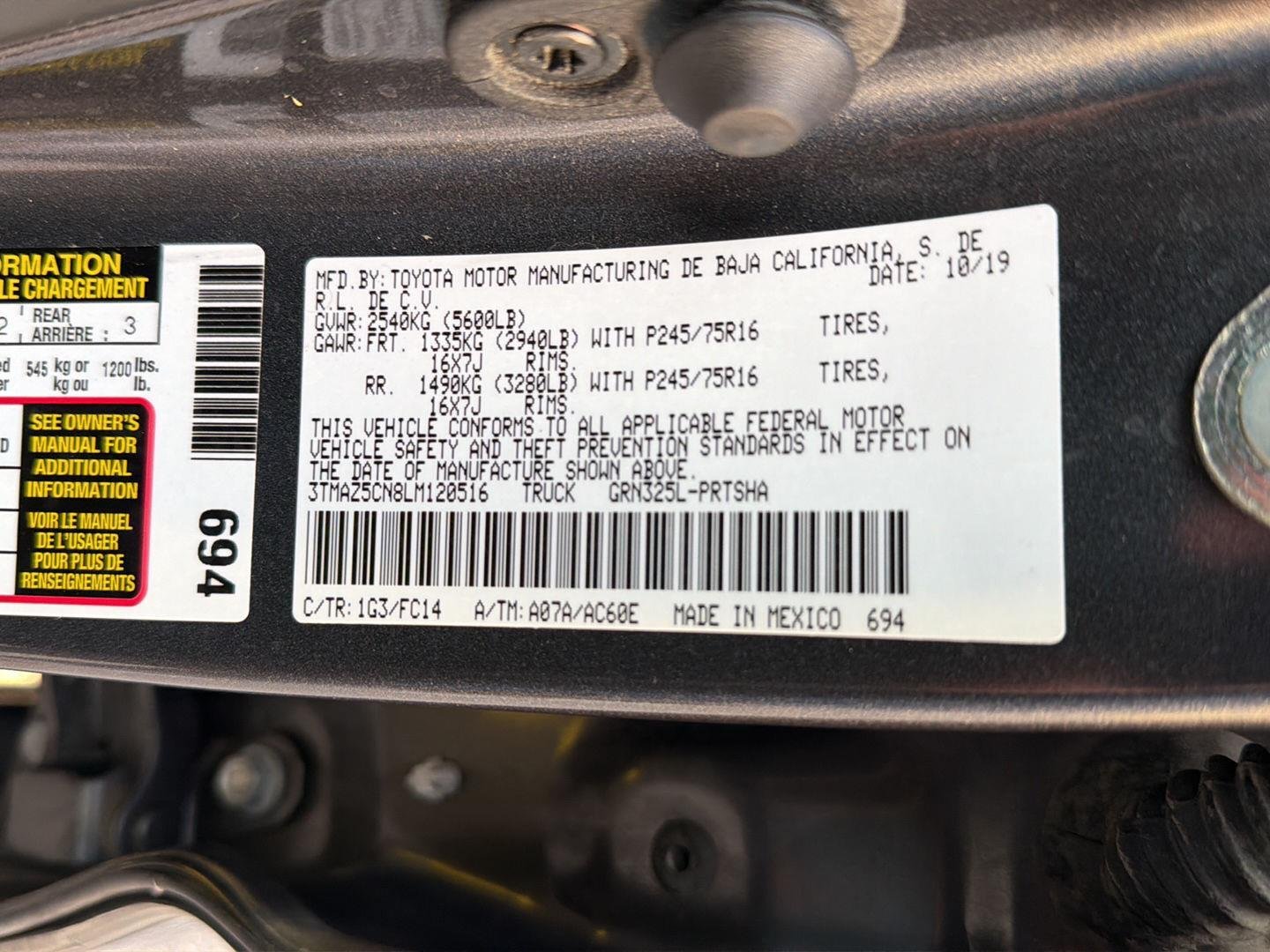 Used 2020 Magnetic Gray Metallic Toyota SR5 V6 image 39