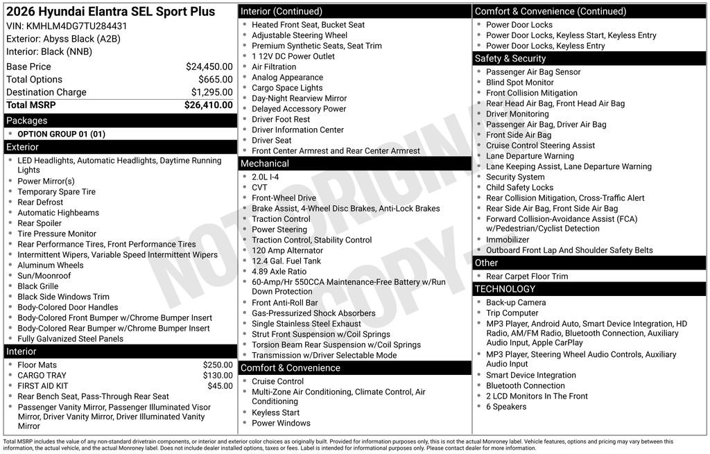 New 2026 Black Hyundai SEL Sport Plus image 8
